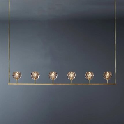 Cell de Glass Ball Linear Chandelier 60"