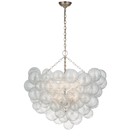 Talia Grande Chandelier Clear Swirled Glass