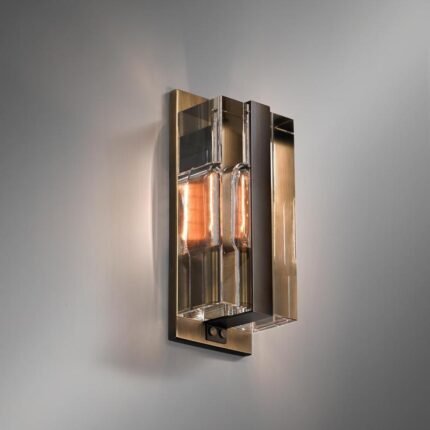 Yagern Modern Crystal Brass Wall Sconce (Small)