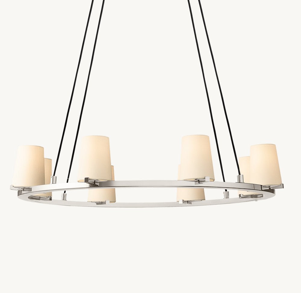 PAUILLAC FABRIC SHADE ROUND CHANDELIER 36"