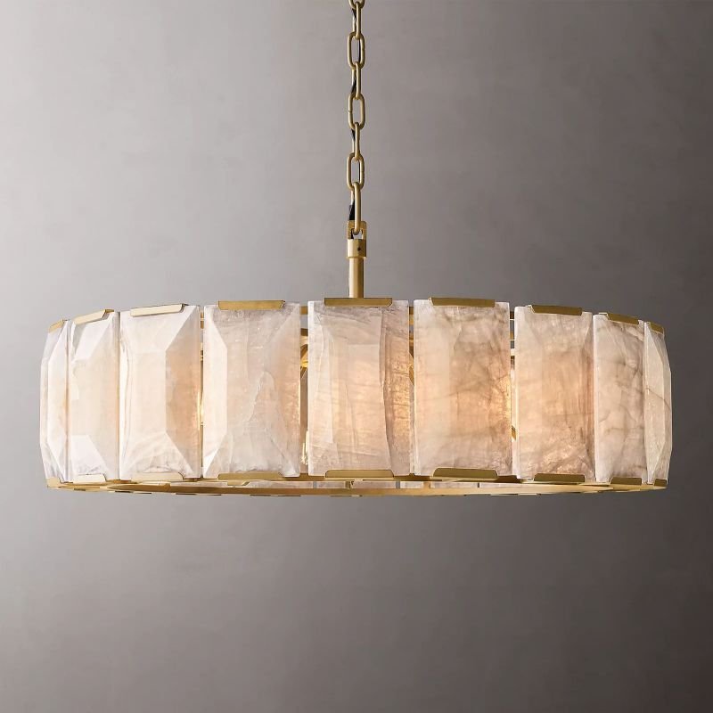 Harlow Translucent Calcite Round Chandelier 43"