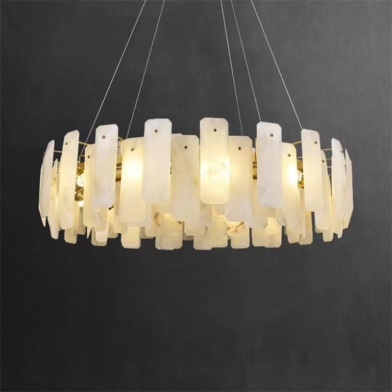 Alabaster Modern Noah Round Chandelier