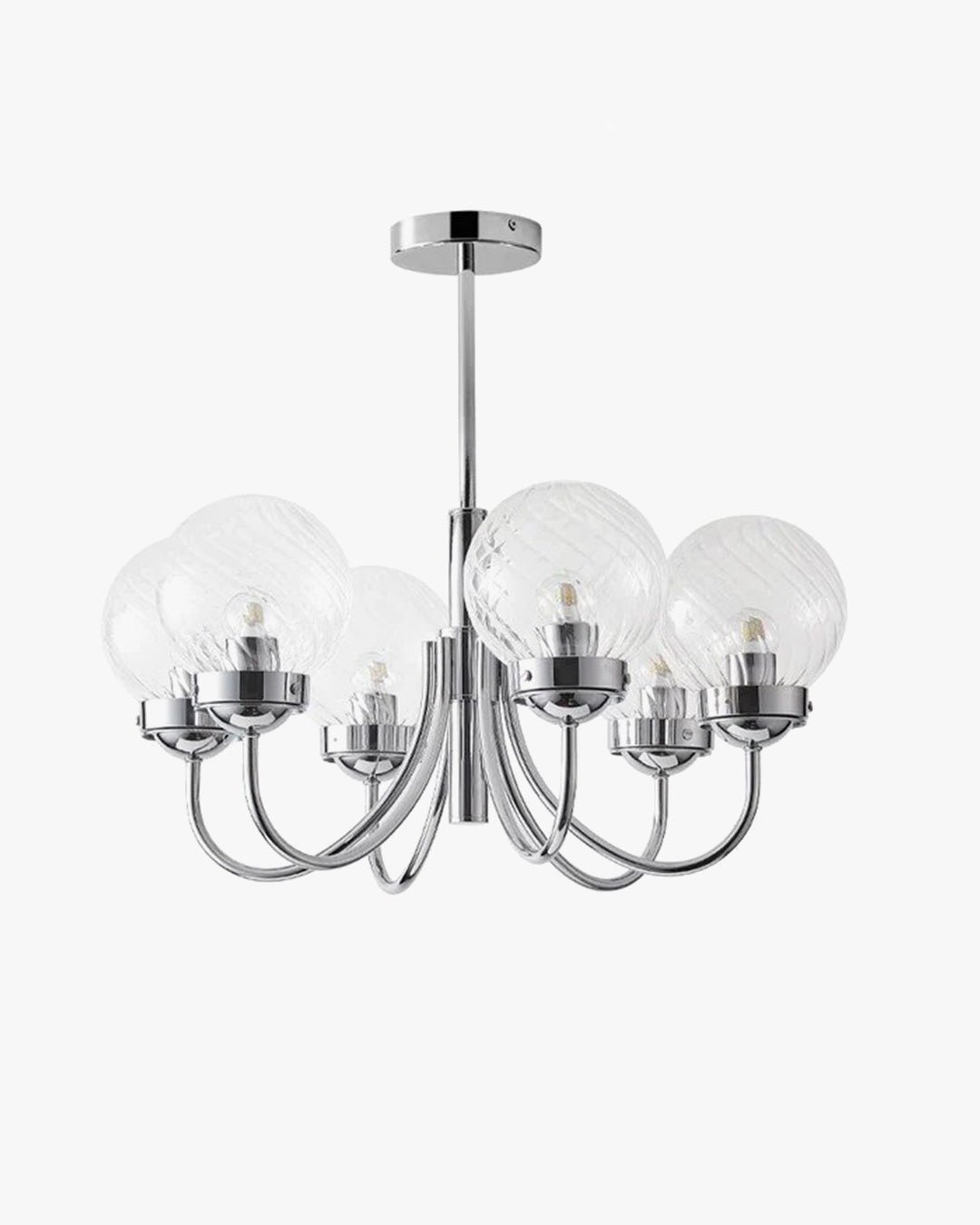 Textured Glass Chrome Arm Chandelier-WM2696
