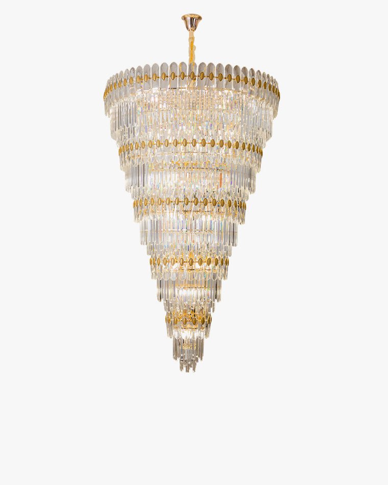 Tiered Tapered Gold Crystal Chandelier-WM2533