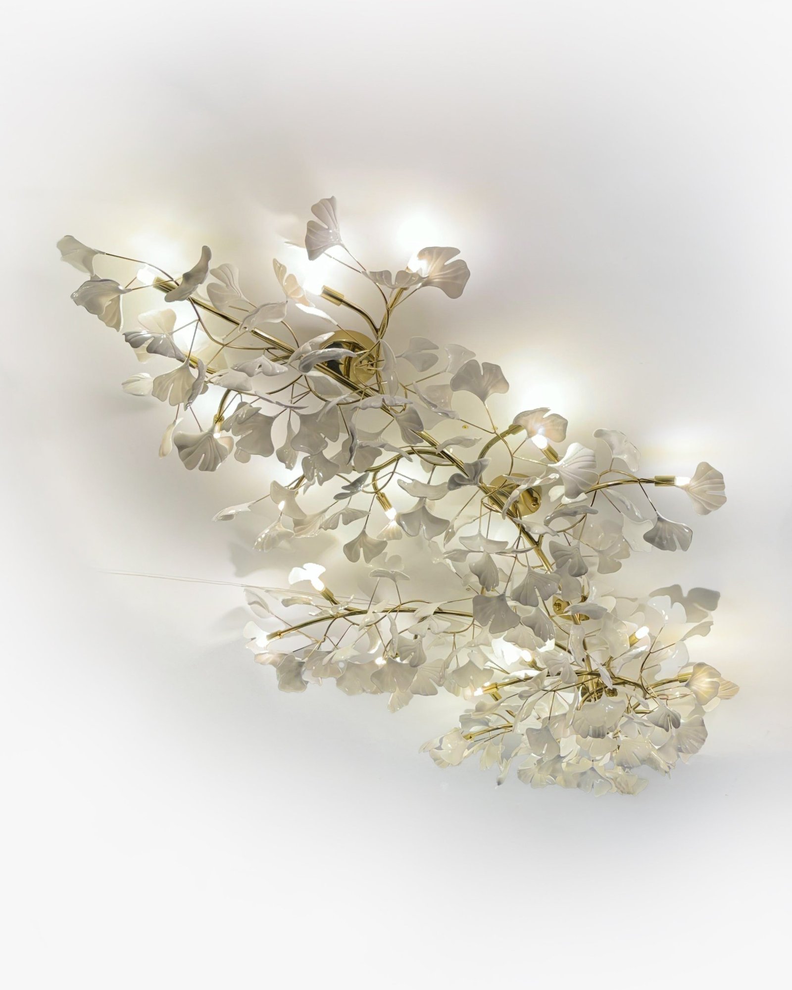 Ceramic Gingko Flush Mount Ceiling Light-WM1119