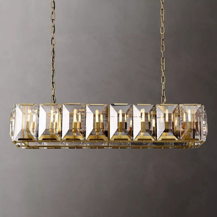 Artistic sense Multicurve Crystal Rectangular Chandelier 55"