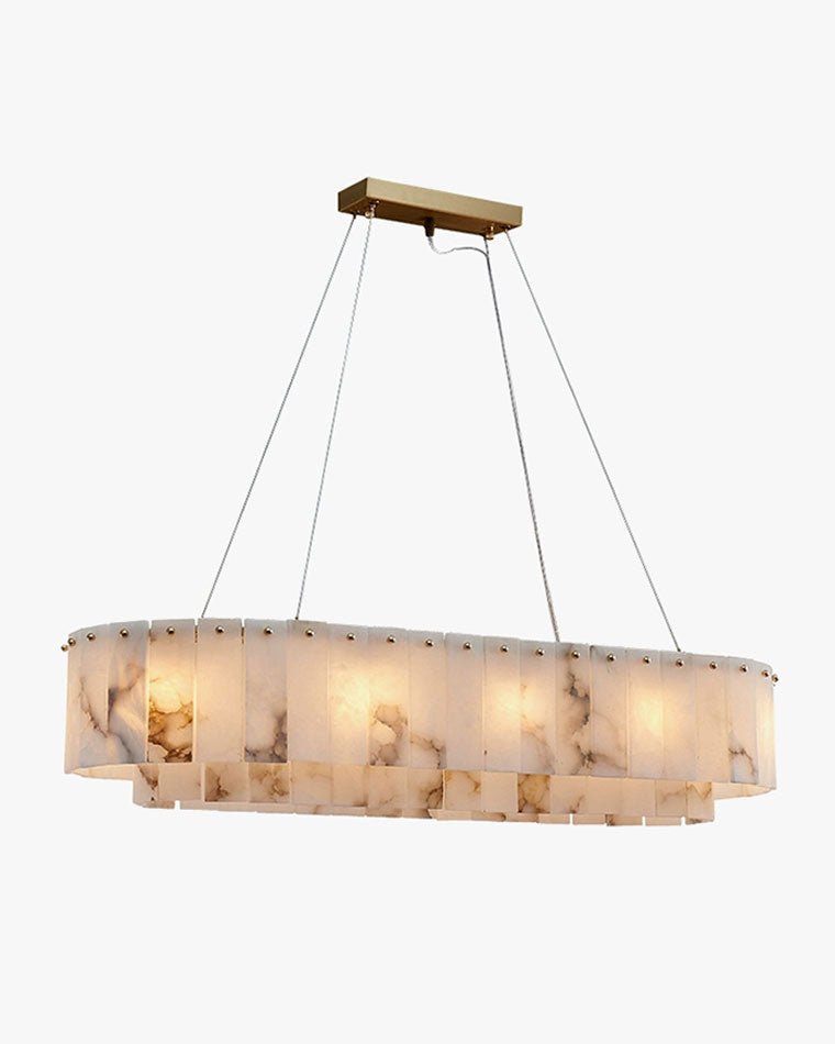 Oval Alabaster Chandelier-WM2845