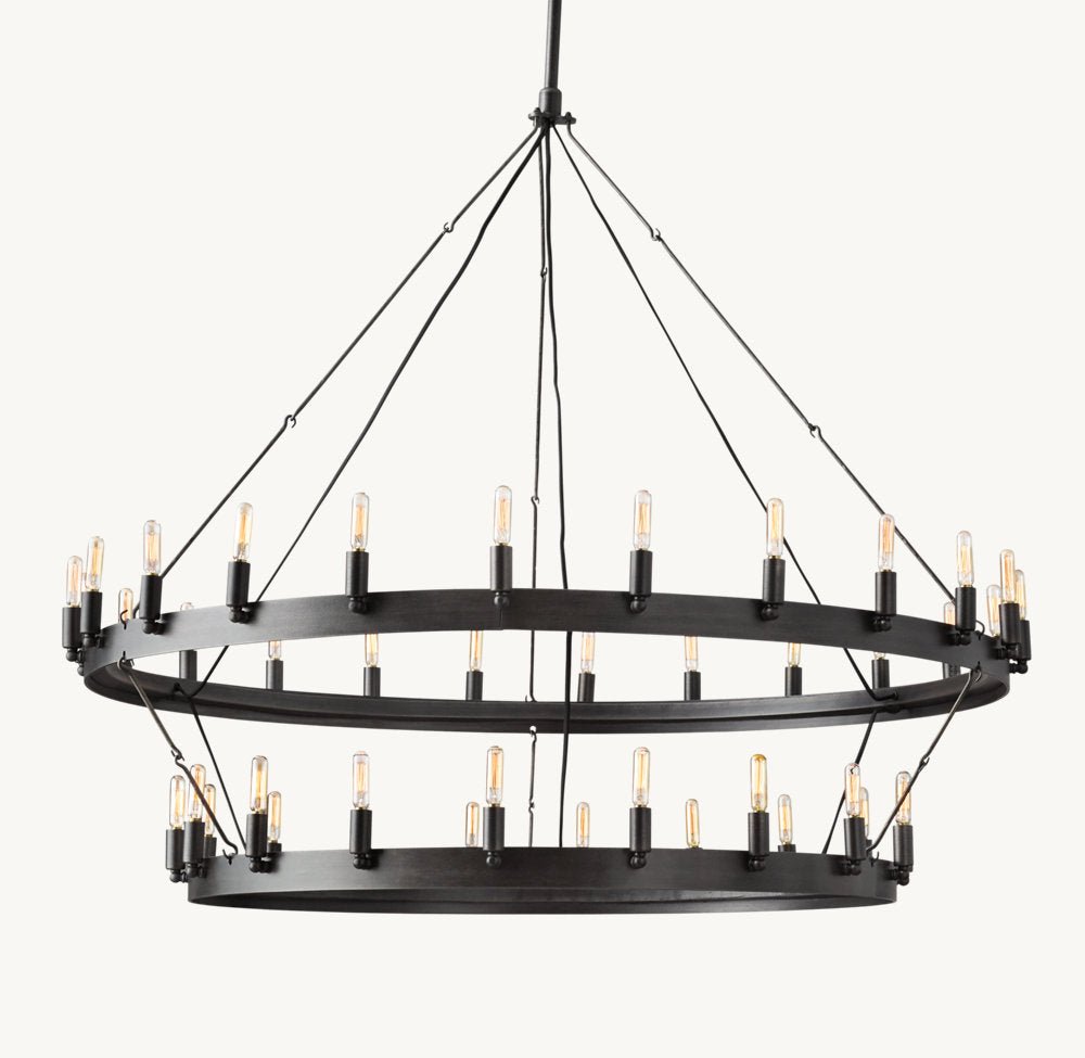 CAMINO VINTAGE FILAMENT TWO-TIER CHANDELIER 50"