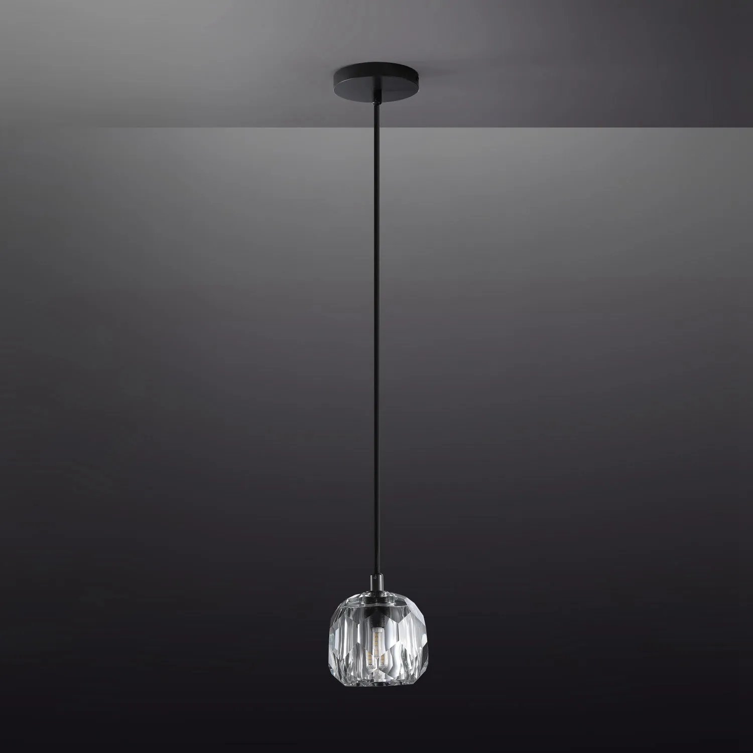 Cell de Clear/Smoke Crystal Pendant Light