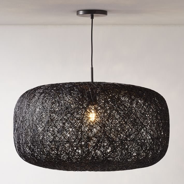 Natural Open Weave Pendant lighting for living room