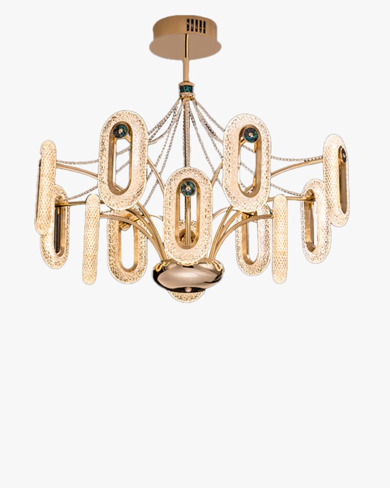 Rose Gold Long Oval Chandelier-WM2402