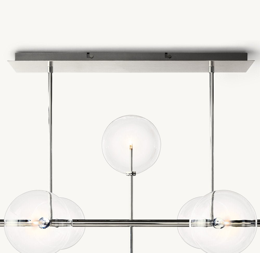 GLASS GLOBE MOBILE LINEAR CHANDELIER