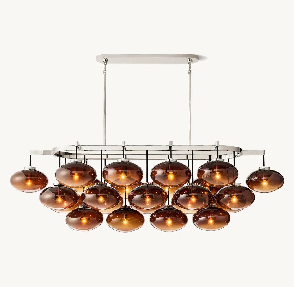 CABRETTE AMBER GLASS LINEAR CHANDELIER 72"