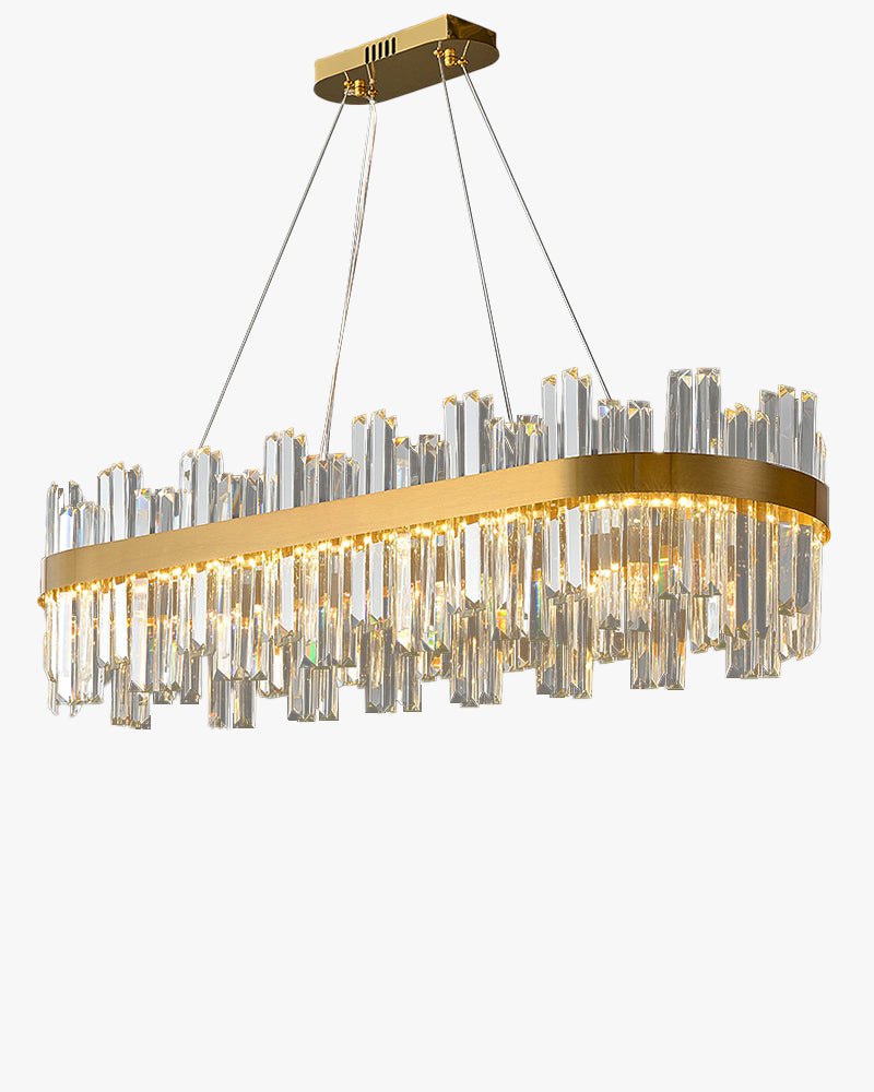Gold Oval Crystal Chandelier-WM2566