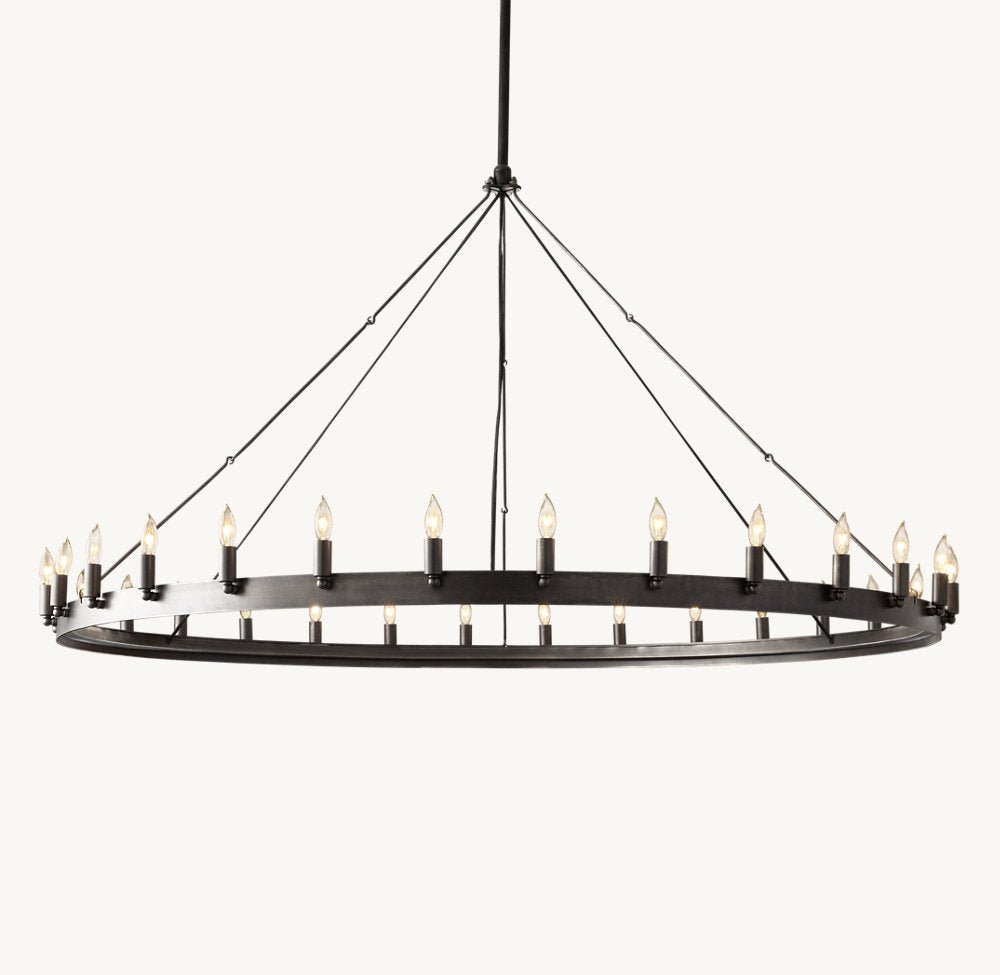 CAMINO VINTAGE CANDELABRA ROUND CHANDELIER 63"