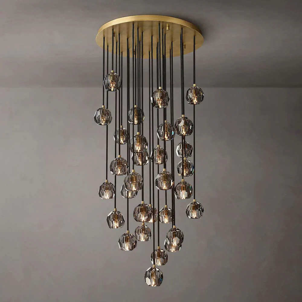 Cell Crystal Round Cluster Chandelier D 30"