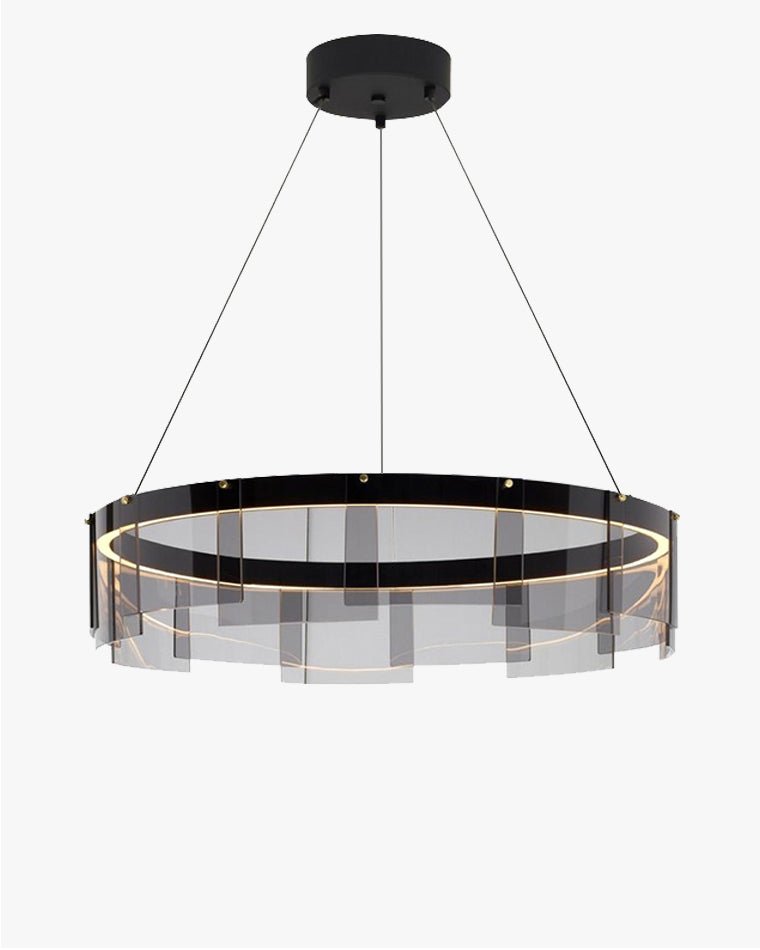 Smoked Glass Round Chandelier-WM2202