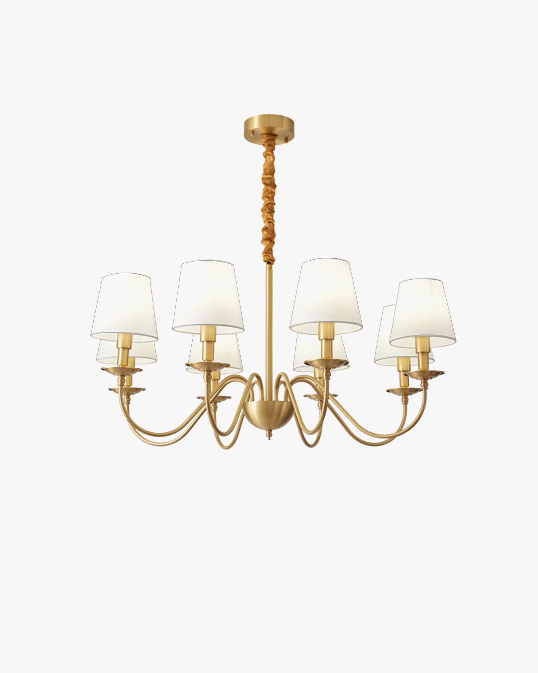 Gold Fabric Shaded Chandelier-WM2951