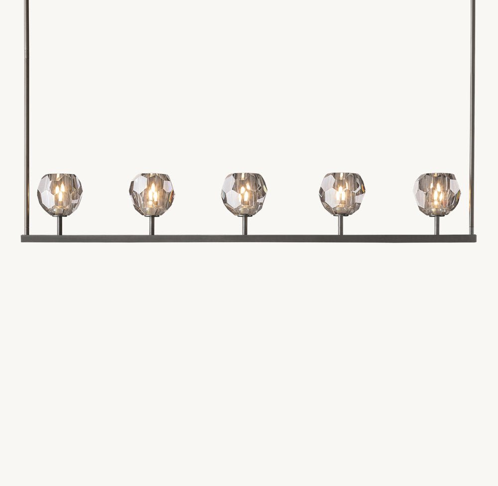BOULE DE CRISTAL SMOKE GLASS LINEAR CHANDELIER 48"