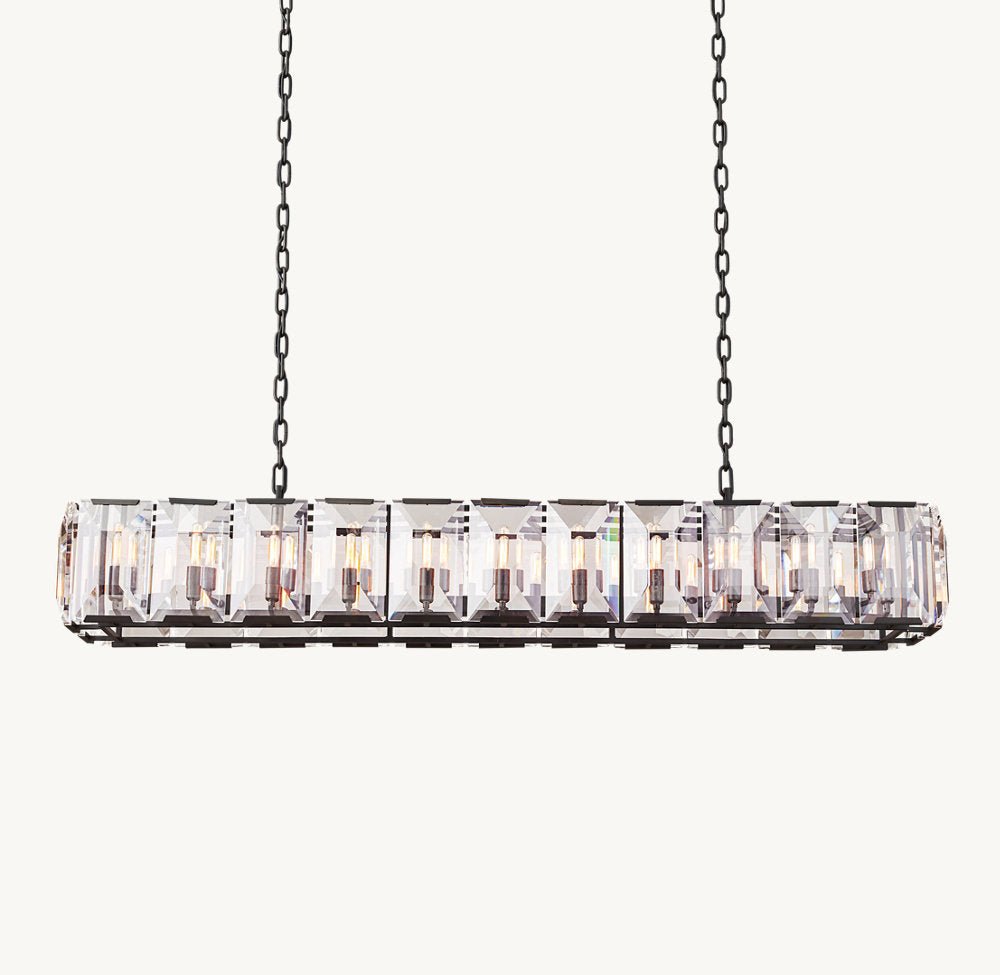HARLOW CRYSTAL RECTANGULAR CHANDELIER 74"