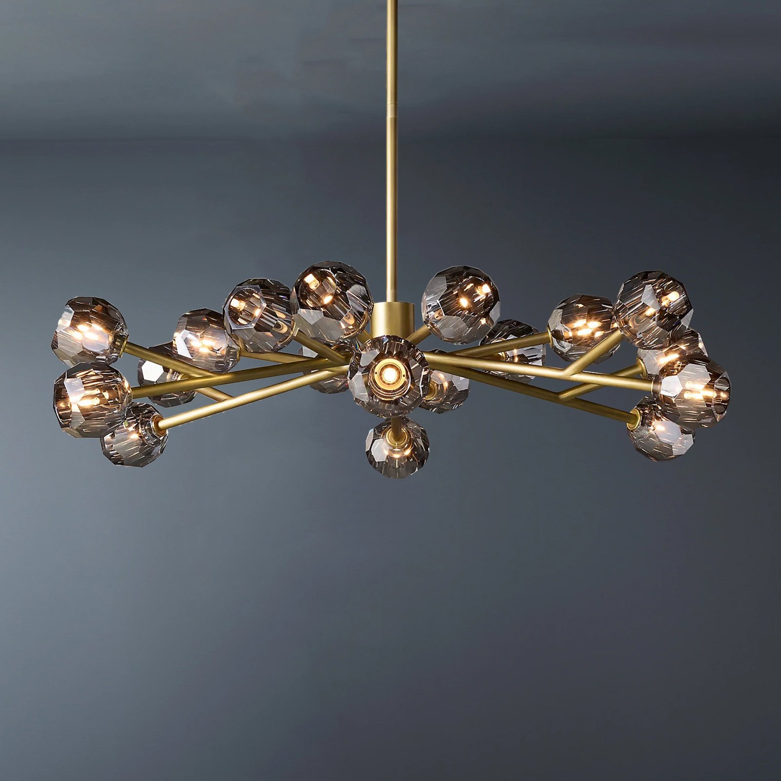 Cell de Crystal Smoke Chandelier 48"