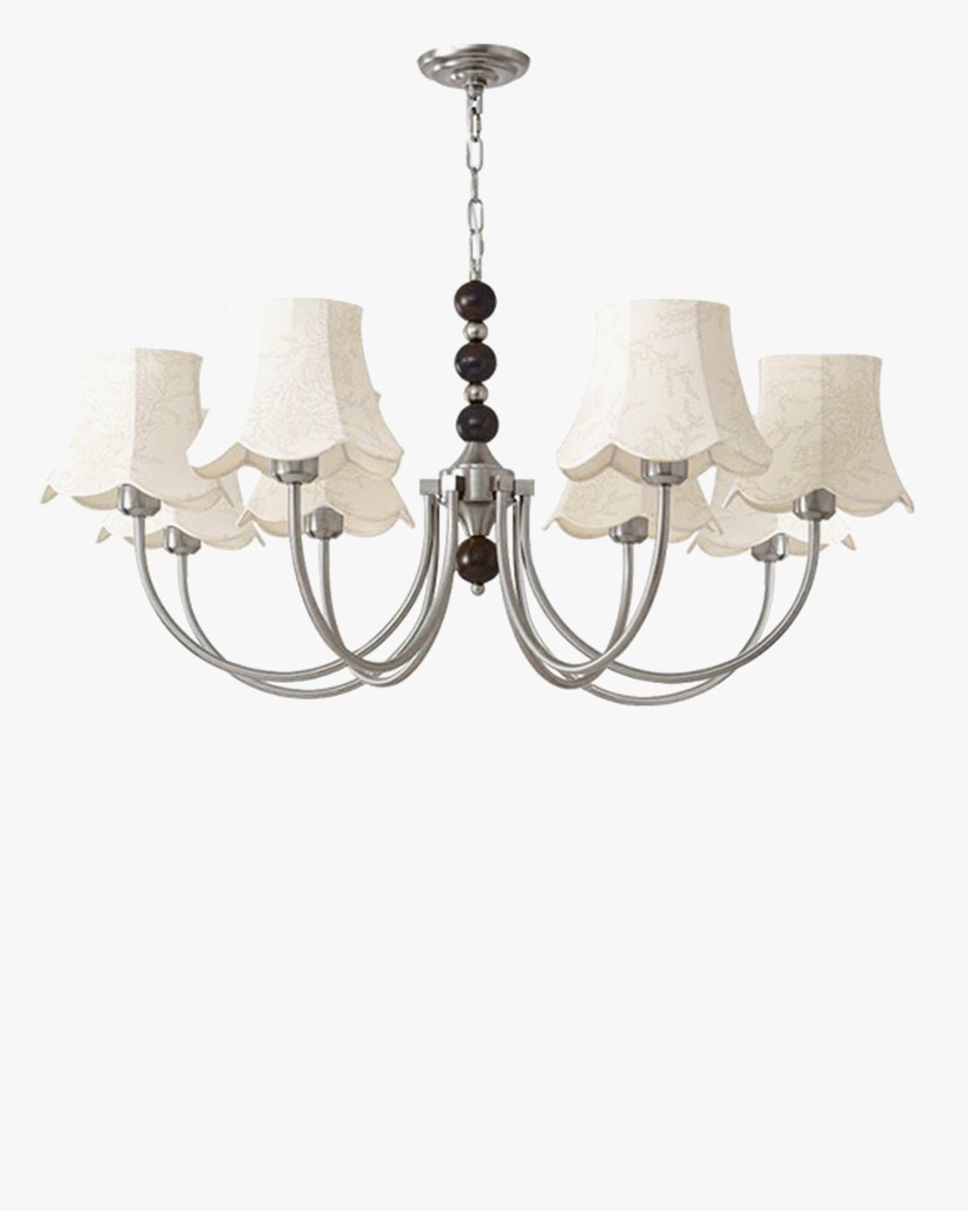 Fabric Shaded Swoop Arm Chandelier-WM2369