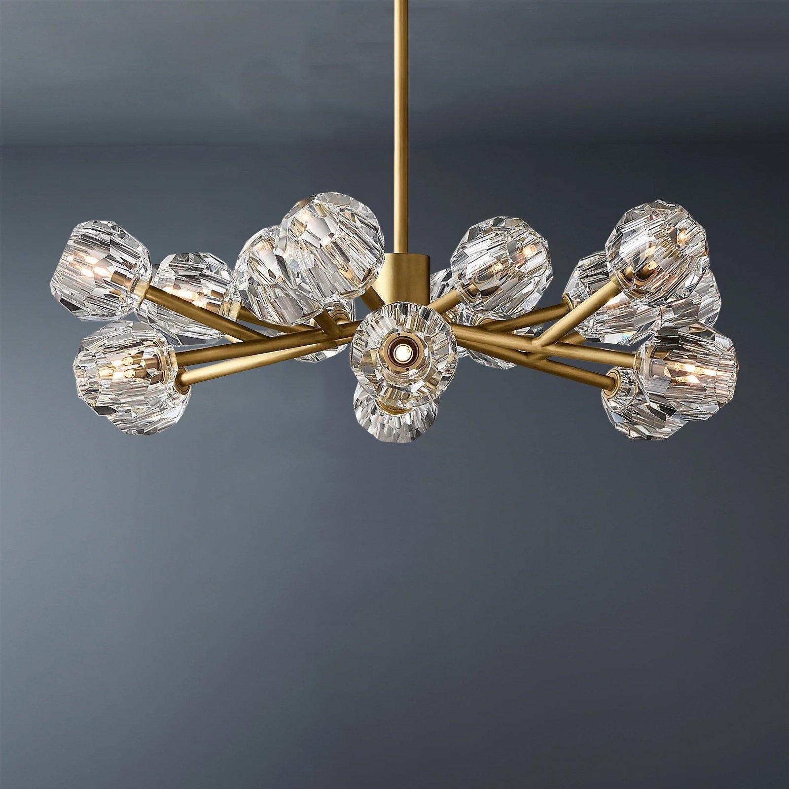 Cell de Crystal Ball Clear Chandelier 36"