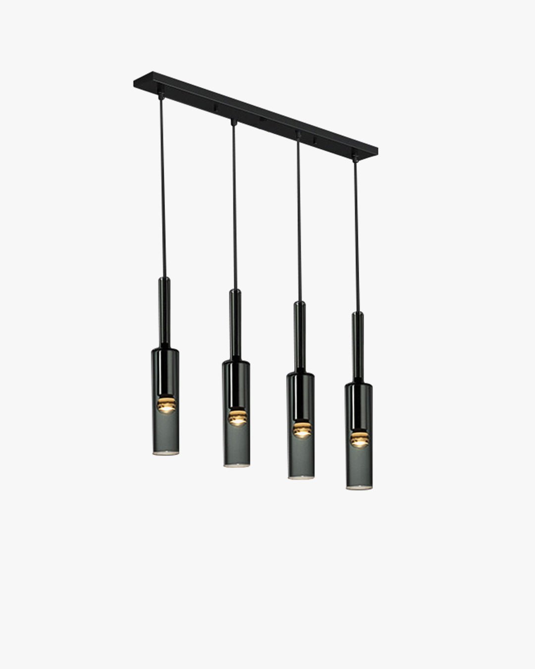 Cylinder Smoked Glass Kitchen Chandelier-WM2772