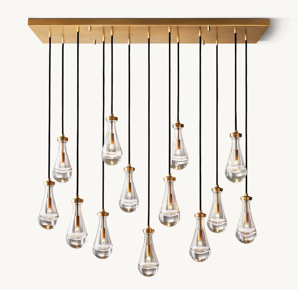 RAINDROP RECTANGULAR CHANDELIER 54"