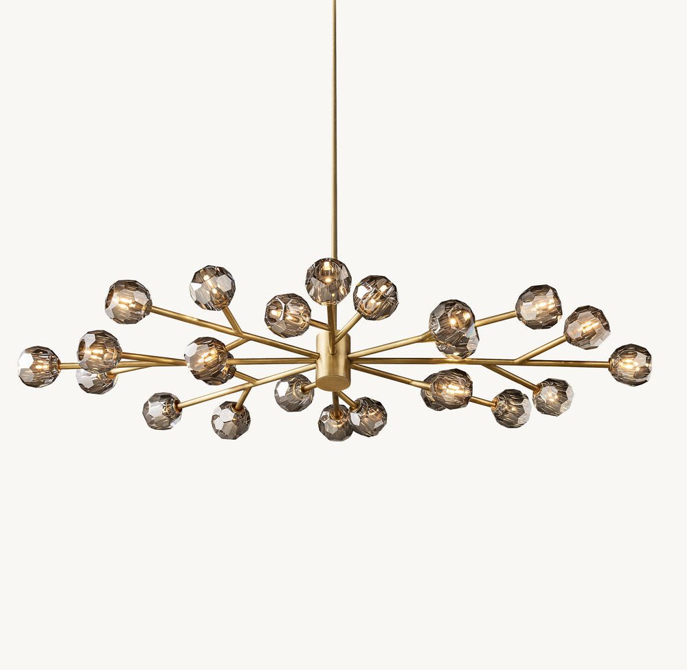 BOULE DE CRISTAL SMOKE GLASS OVAL CHANDELIER 72"