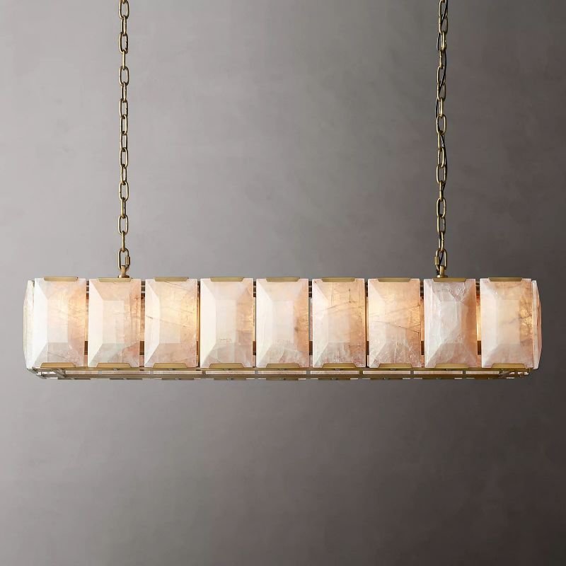 Harlow Translucent Calcite Rectangular Chandelier 62"