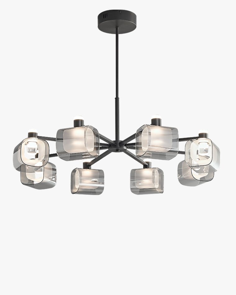 Hollow Rectangular Glass Chandelier-WM2223