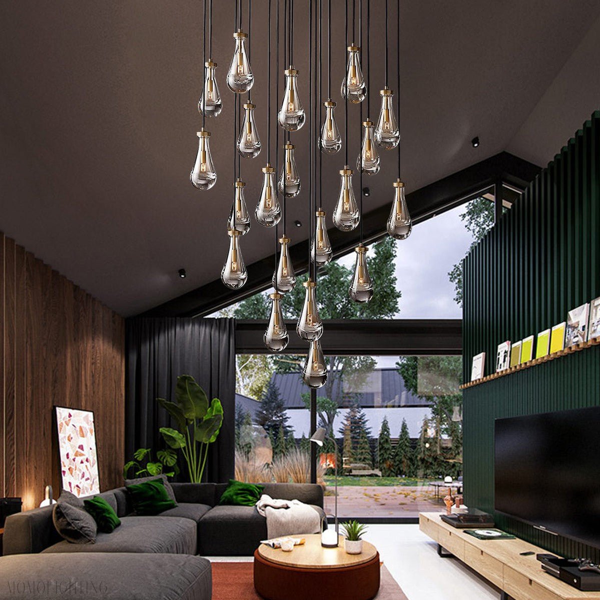 Raindrop Modern Round Chandelier For Living Room Dining Room