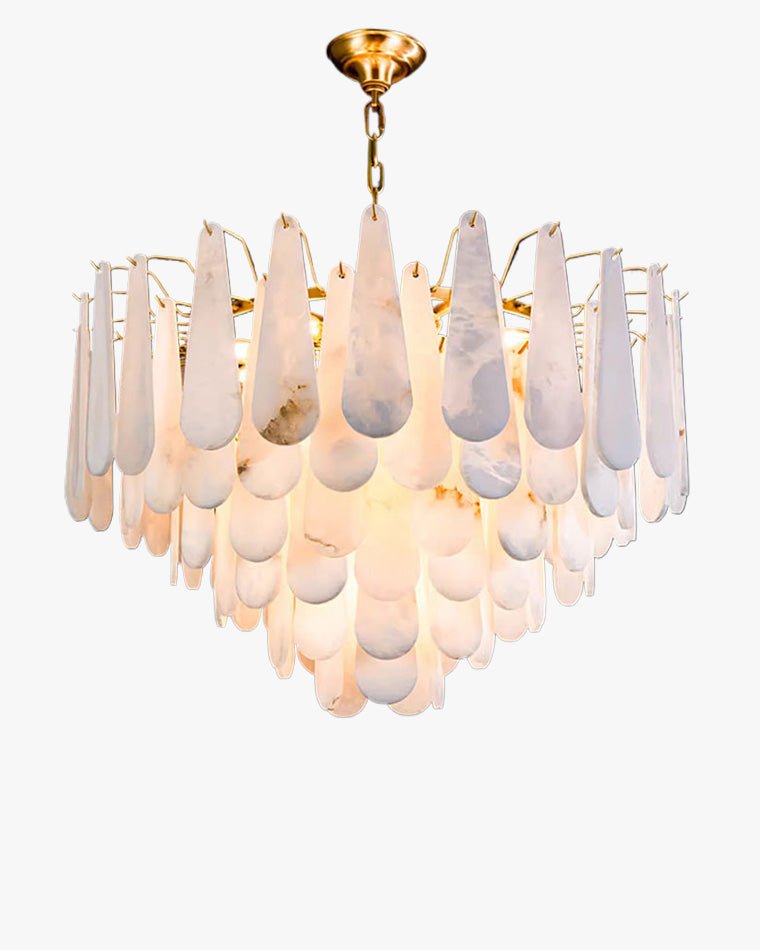 Tiered Raindrop Alabaster Chandelier-WM2395