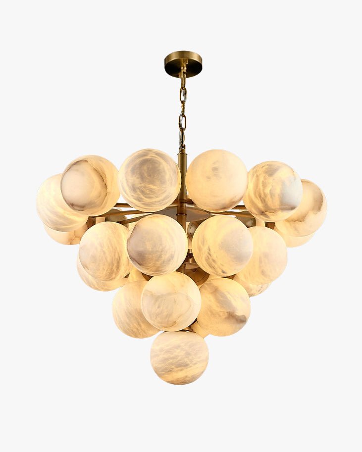 Tiered Alabaster Globe Chandelier-WM2867