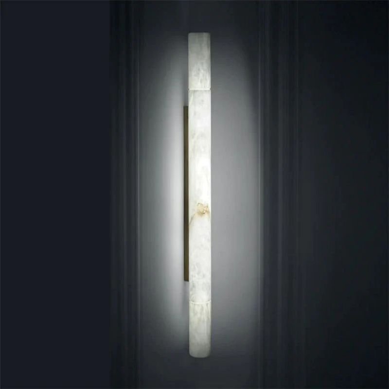 Momo Alabaster Round Tube Wall Sconce