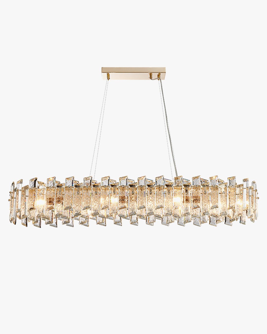 Gold Crystal Long Oval Chandelier-WM2403