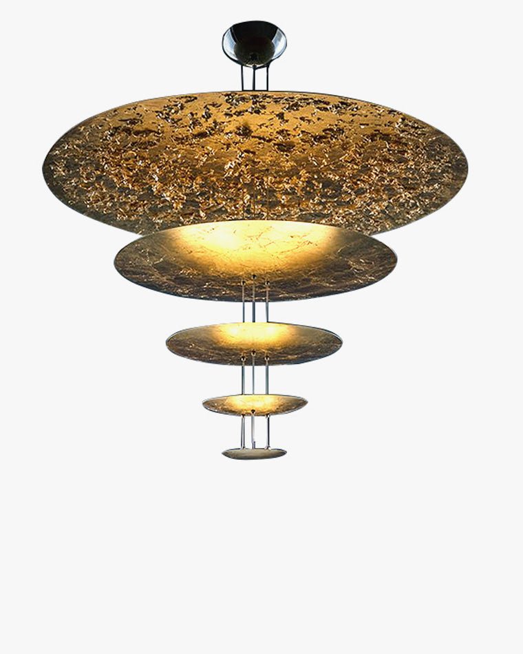 Gold Tiered Discs Chandelier-WM2475