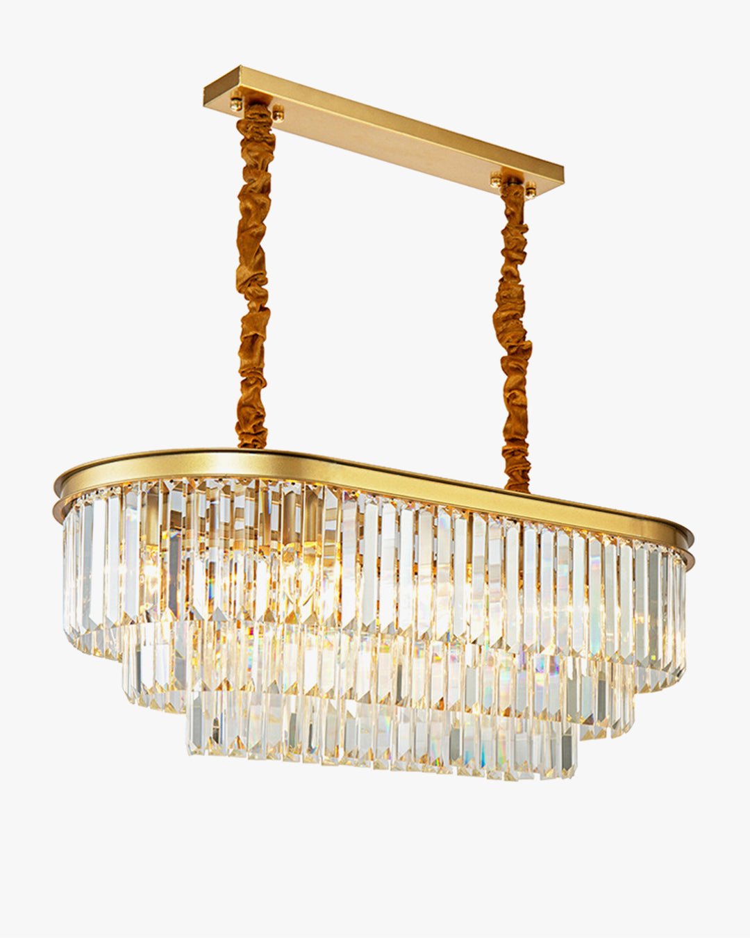 Tiered Oval Crystal Chandelier-WM2489