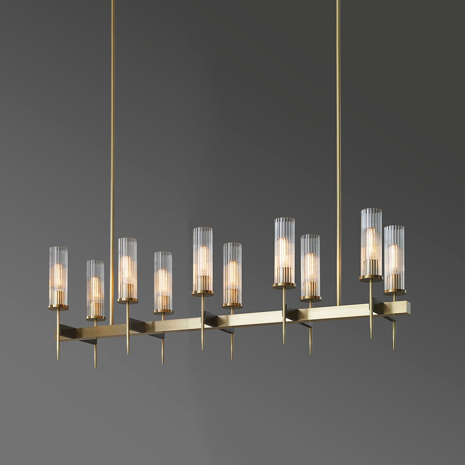 Aicken 10 Lights Chandelier Brass