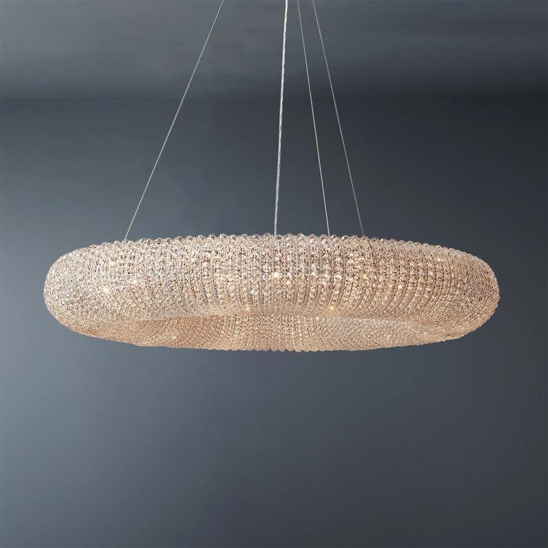 Amber Crystal Clear Round Chandeliers 41"