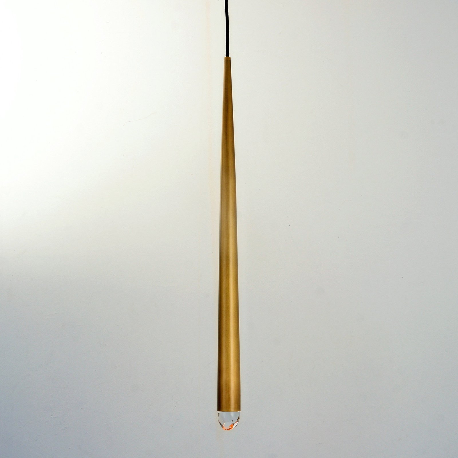 Arrow Crystal Large Pendant Brass