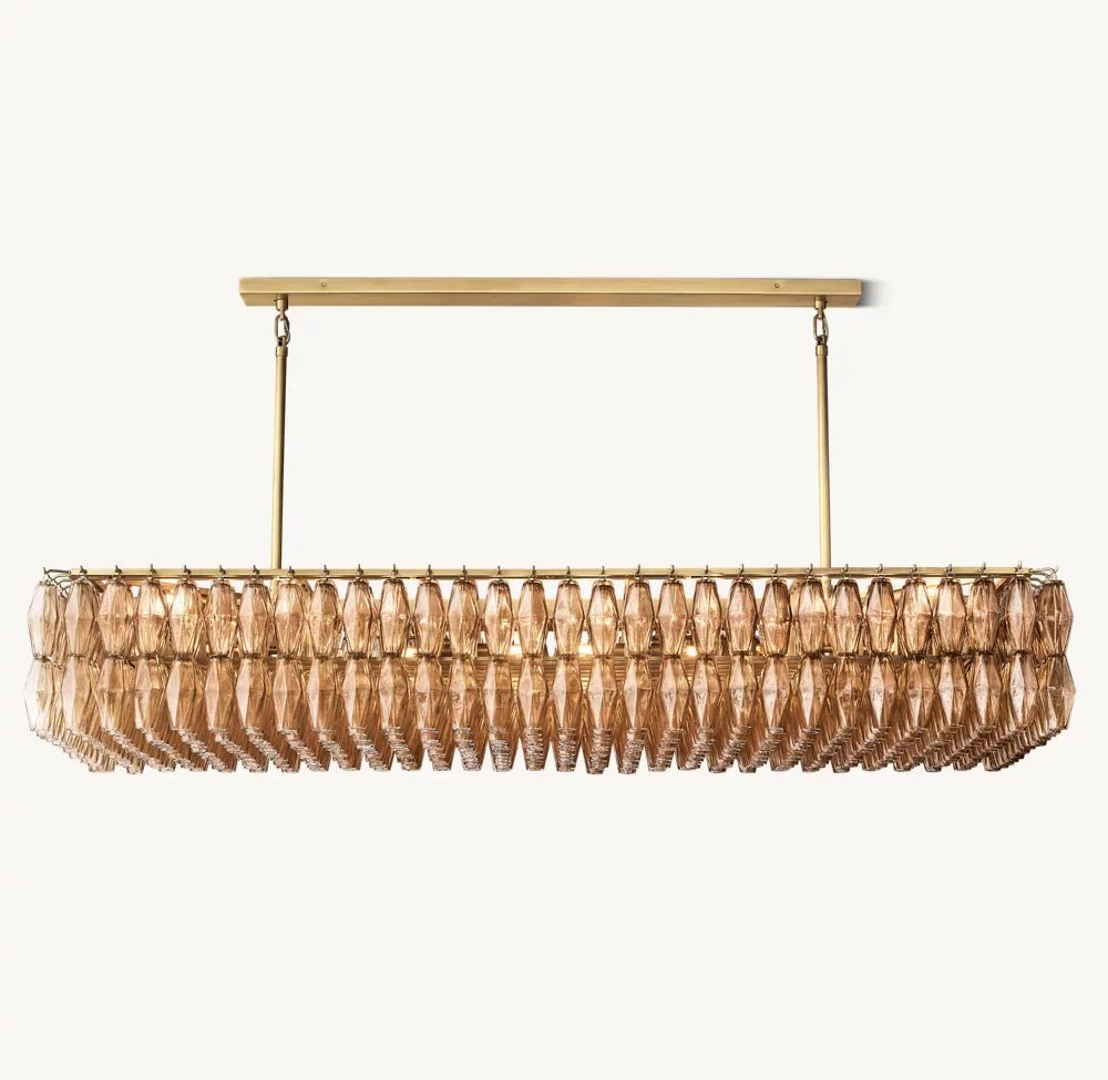 CHIARA SMOKE GLASS RECTANGULAR CHANDELIER 74"