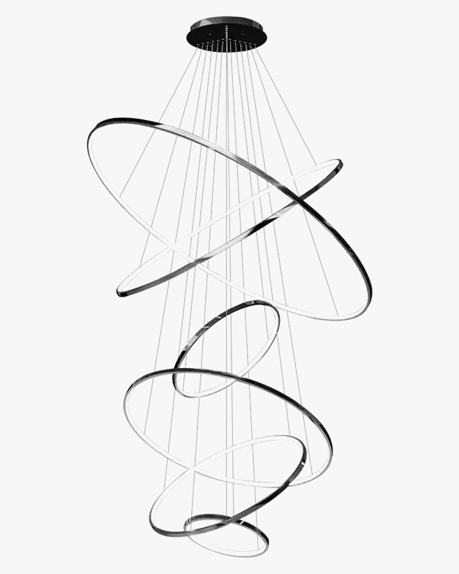 Black Tiered Circular Led Chandelier-WM2652